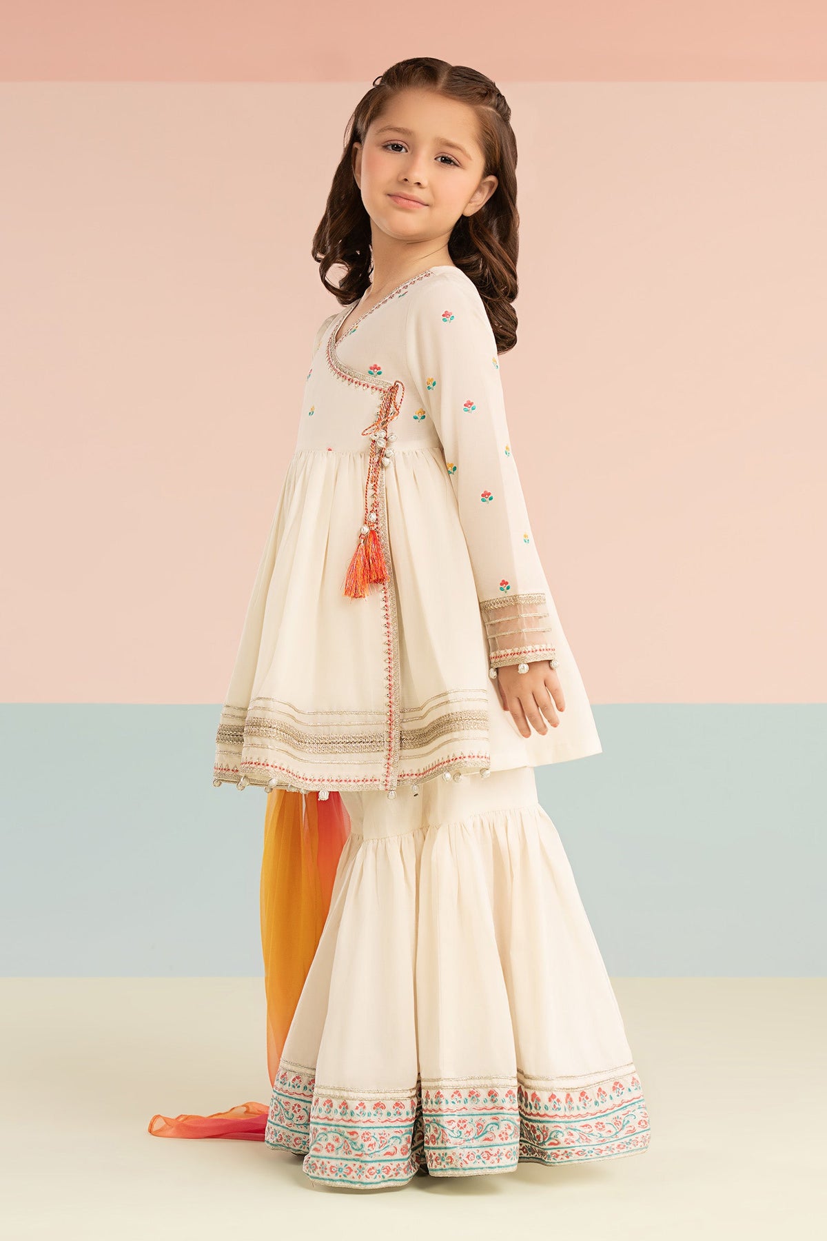 kids-clothes-mkd-ef26-17-off-white by Maria B Kids - Designer Dress  - Type : KidsClothes - Available at Libayah - 100% Original 