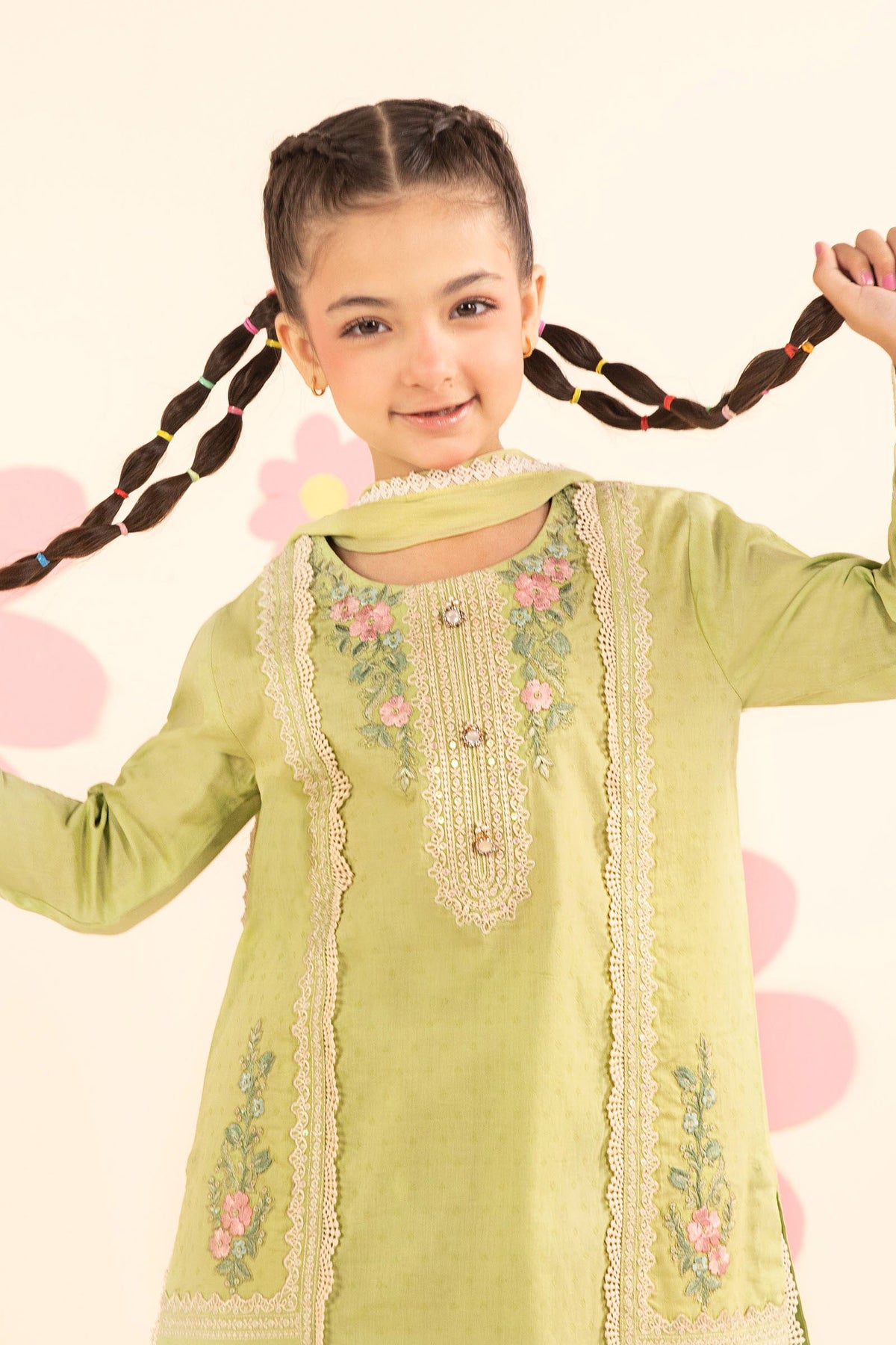 kids-clothes-mkd-ef26-24-green by Maria B Kids - Designer Dress  - Type : KidsClothes - Available at Libayah - 100% Original 