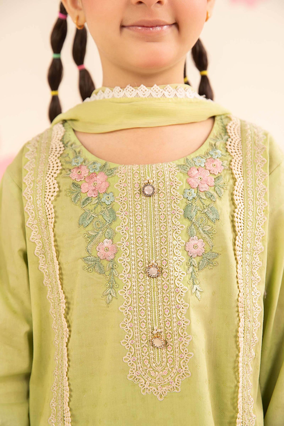 kids-clothes-mkd-ef26-24-green by Maria B Kids - Designer Dress  - Type : KidsClothes - Available at Libayah - 100% Original 