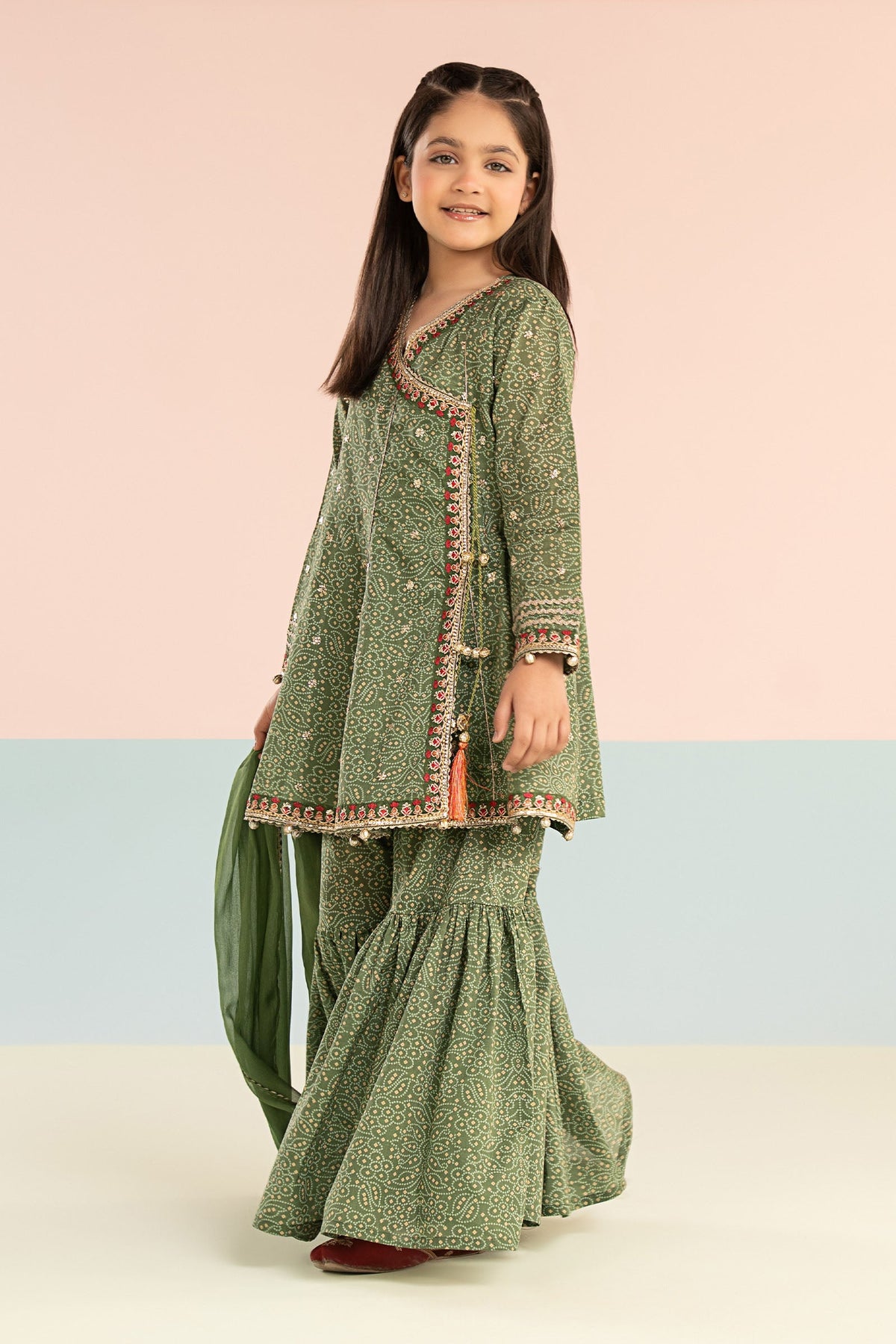 kids-clothes-mkd-ef26-25-green by Maria B Kids - Designer Dress  - Type : KidsClothes - Available at Libayah - 100% Original 