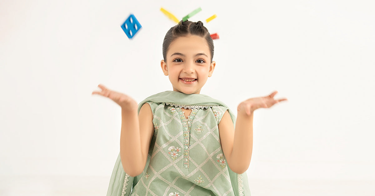 kids-clothes-mkd-ef26-27-ferozi by Maria B Kids - Designer Dress  - Type : KidsClothes - Available at Libayah - 100% Original 