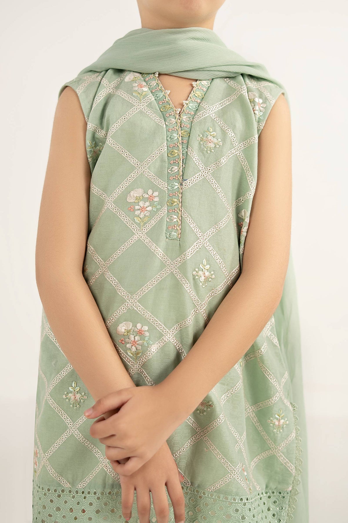 kids-clothes-mkd-ef26-27-ferozi by Maria B Kids - Designer Dress  - Type : KidsClothes - Available at Libayah - 100% Original 