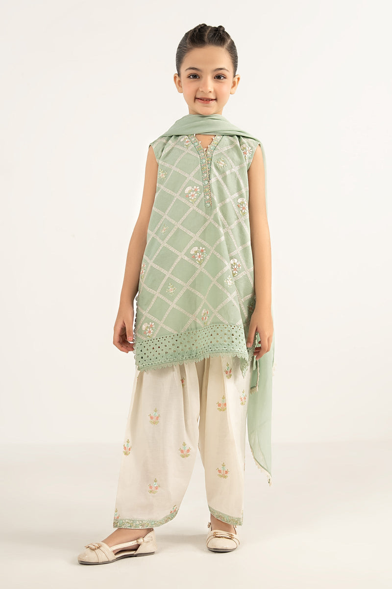 kids-clothes-mkd-ef26-27-ferozi by Maria B Kids - Designer Dress  - Type : KidsClothes - Available at Libayah - 100% Original 