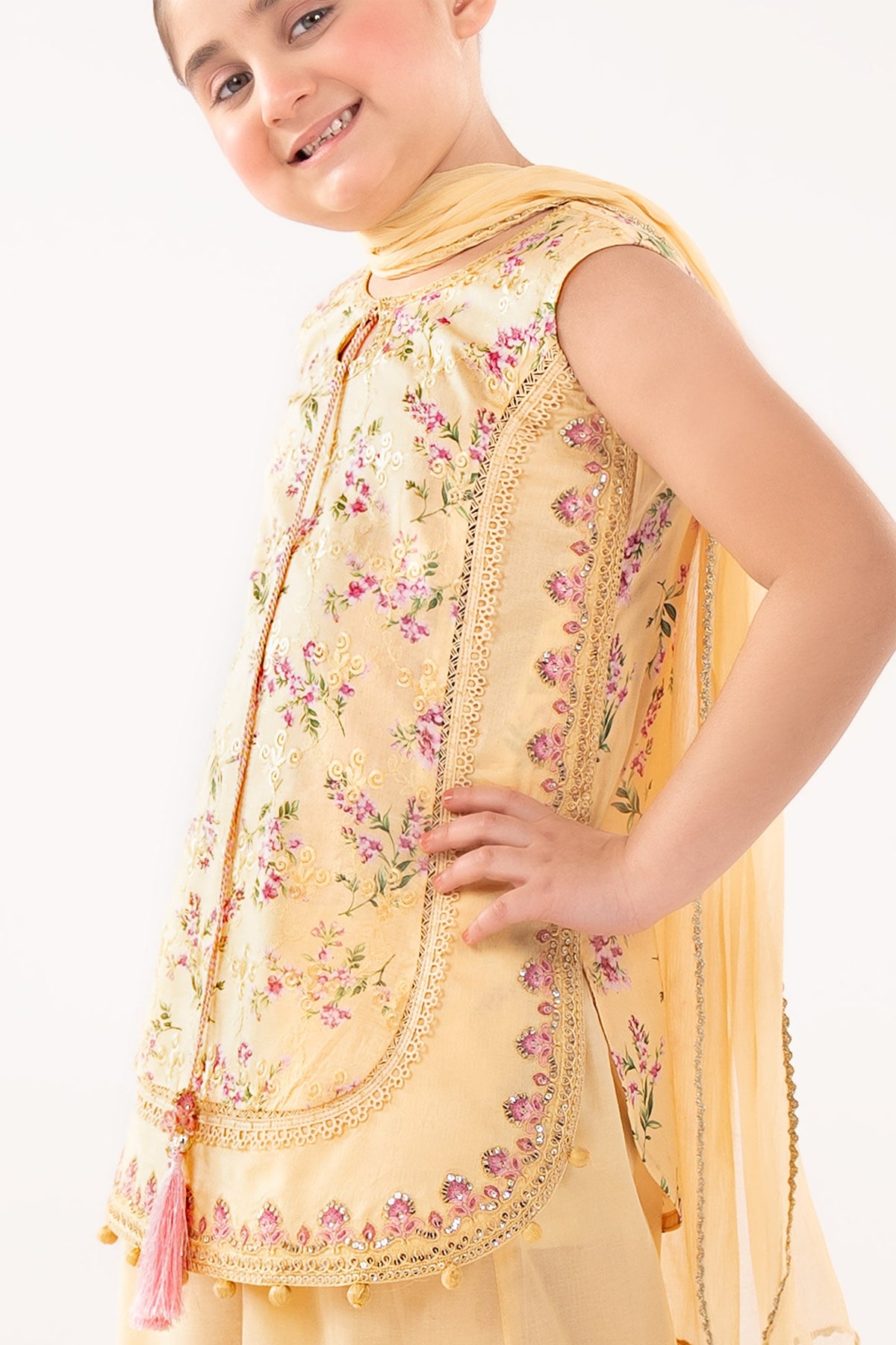 kids-clothes-mkd-ef26-28-yellow by Maria B Kids - Designer Dress  - Type : KidsClothes - Available at Libayah - 100% Original 