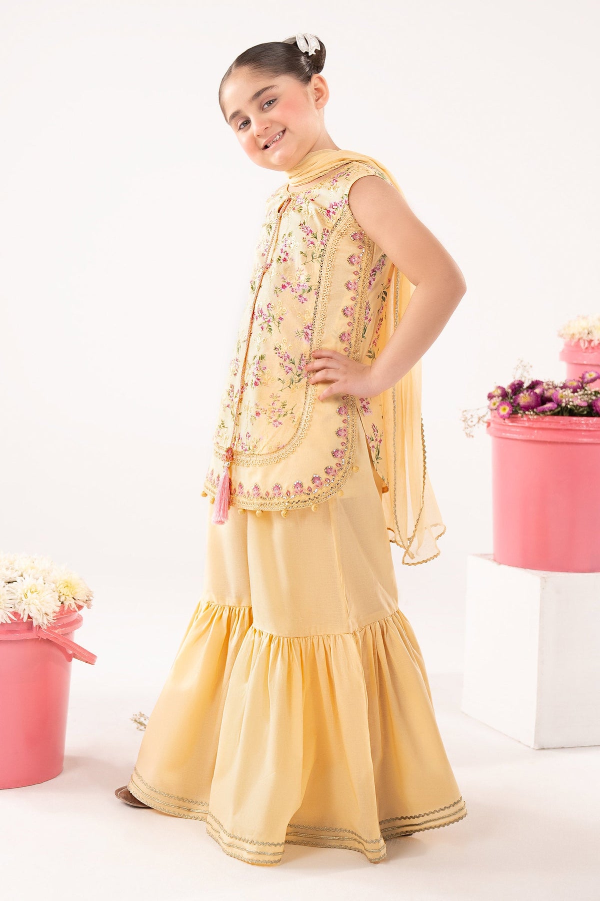 kids-clothes-mkd-ef26-28-yellow by Maria B Kids - Designer Dress  - Type : KidsClothes - Available at Libayah - 100% Original 