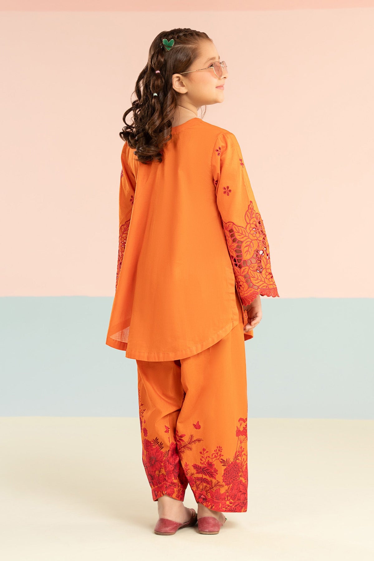 kids-clothes-mkd-ef26-30-orange by Maria B Kids - Designer Dress  - Type : KidsClothes - Available at Libayah - 100% Original 