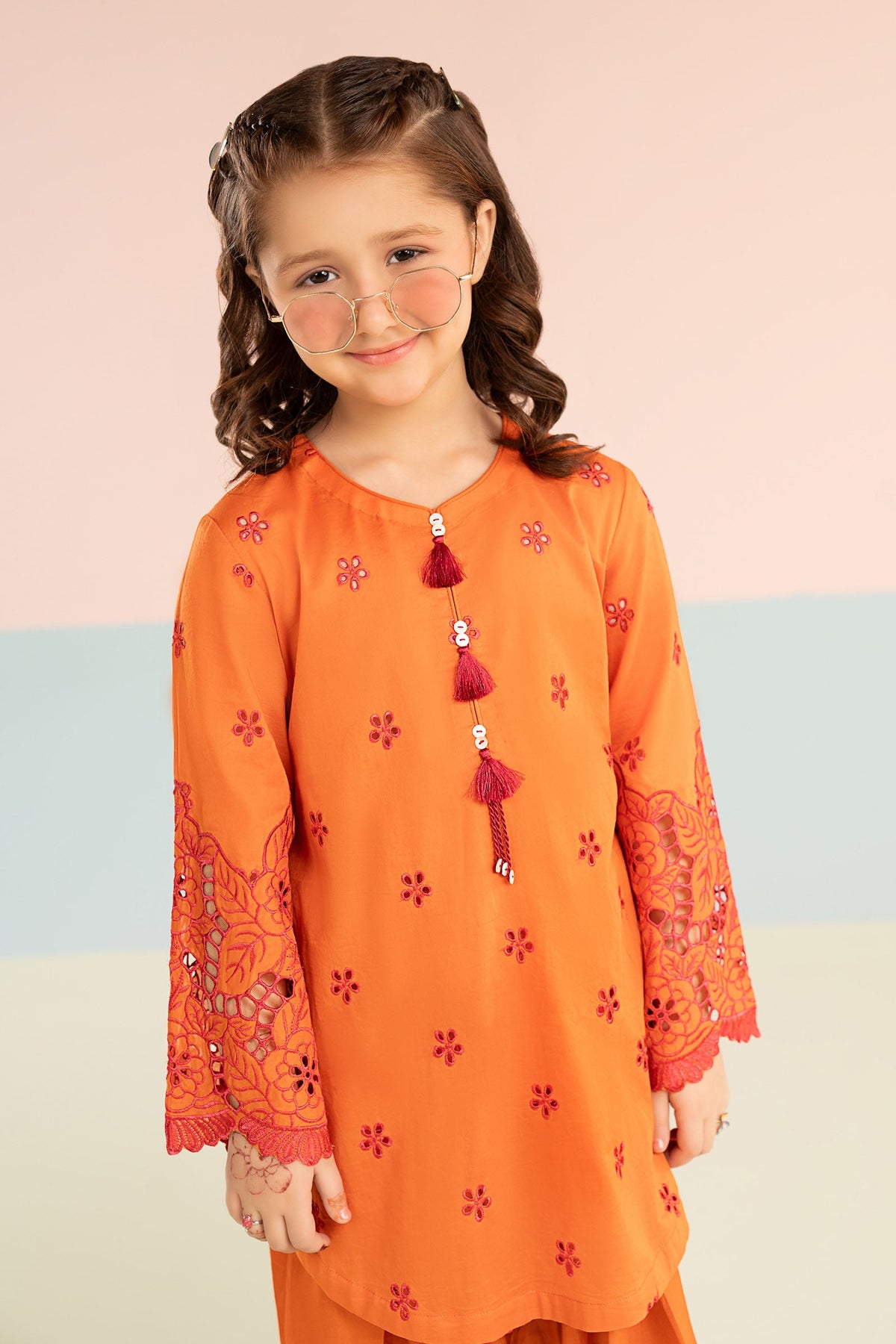 kids-clothes-mkd-ef26-30-orange by Maria B Kids - Designer Dress  - Type : KidsClothes - Available at Libayah - 100% Original 