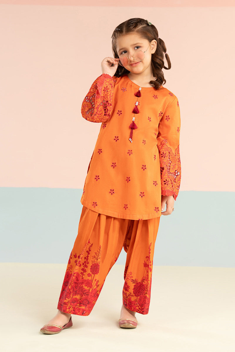 kids-clothes-mkd-ef26-30-orange by Maria B Kids - Designer Dress  - Type : KidsClothes - Available at Libayah - 100% Original 