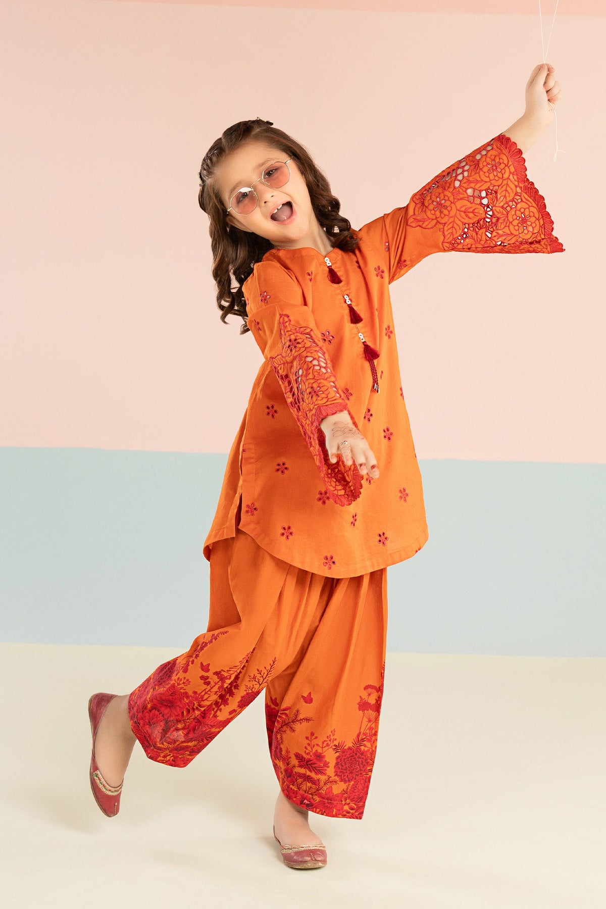 kids-clothes-mkd-ef26-30-orange by Maria B Kids - Designer Dress  - Type : KidsClothes - Available at Libayah - 100% Original 