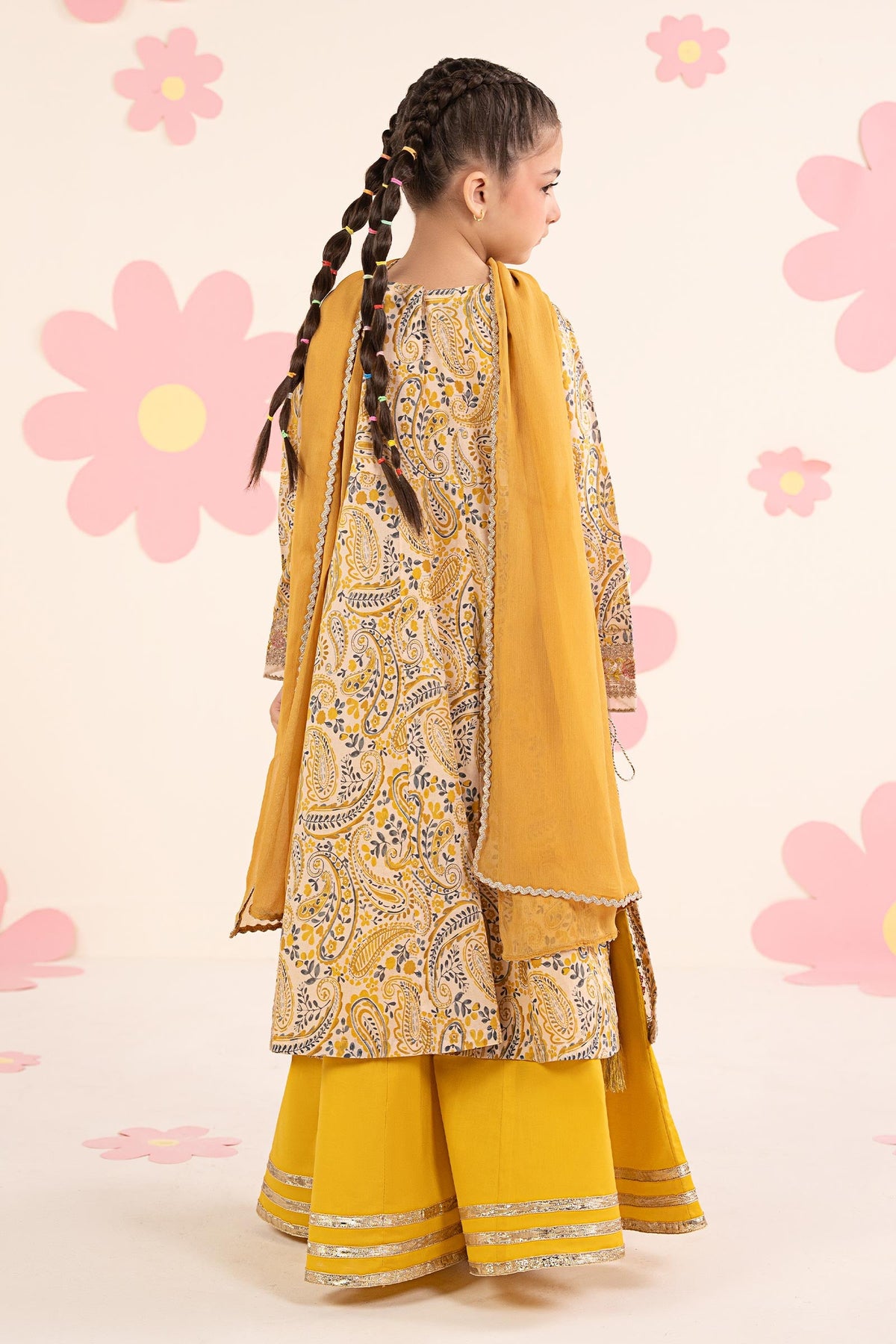 kids-clothes-mkd-ef26-40-dull-yellow by Maria B Kids - Designer Dress  - Type : KidsClothes - Available at Libayah - 100% Original 