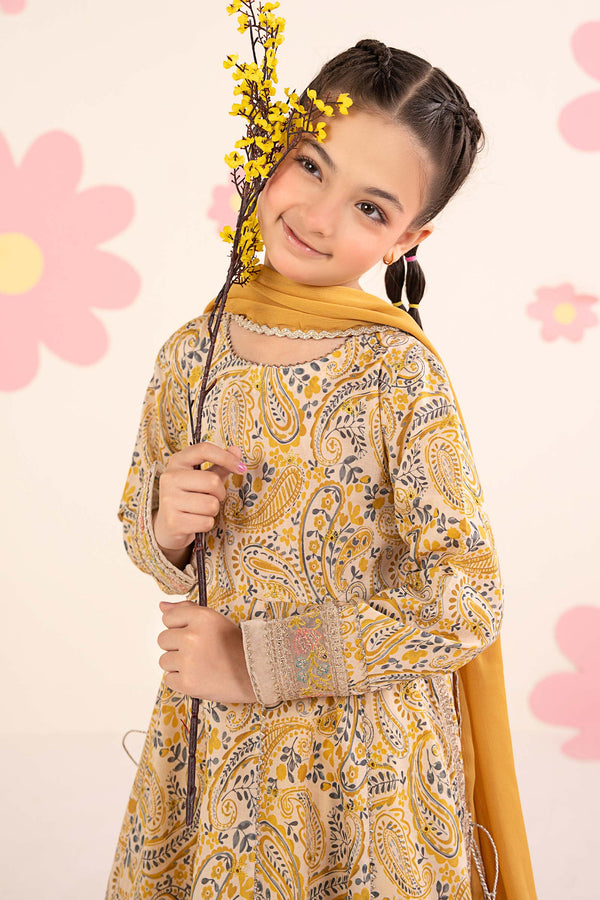 kids-clothes-mkd-ef26-40-dull-yellow by Maria B Kids - Designer Dress  - Type : KidsClothes - Available at Libayah - 100% Original 
