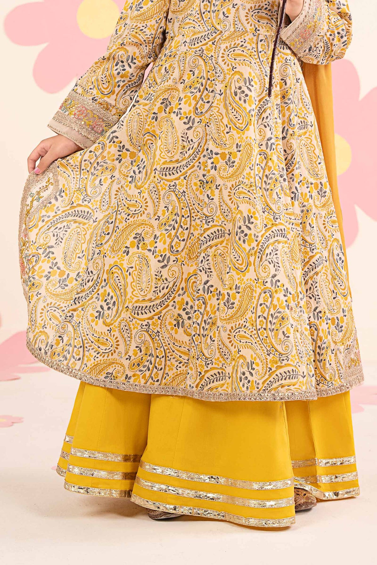 kids-clothes-mkd-ef26-40-dull-yellow by Maria B Kids - Designer Dress  - Type : KidsClothes - Available at Libayah - 100% Original 