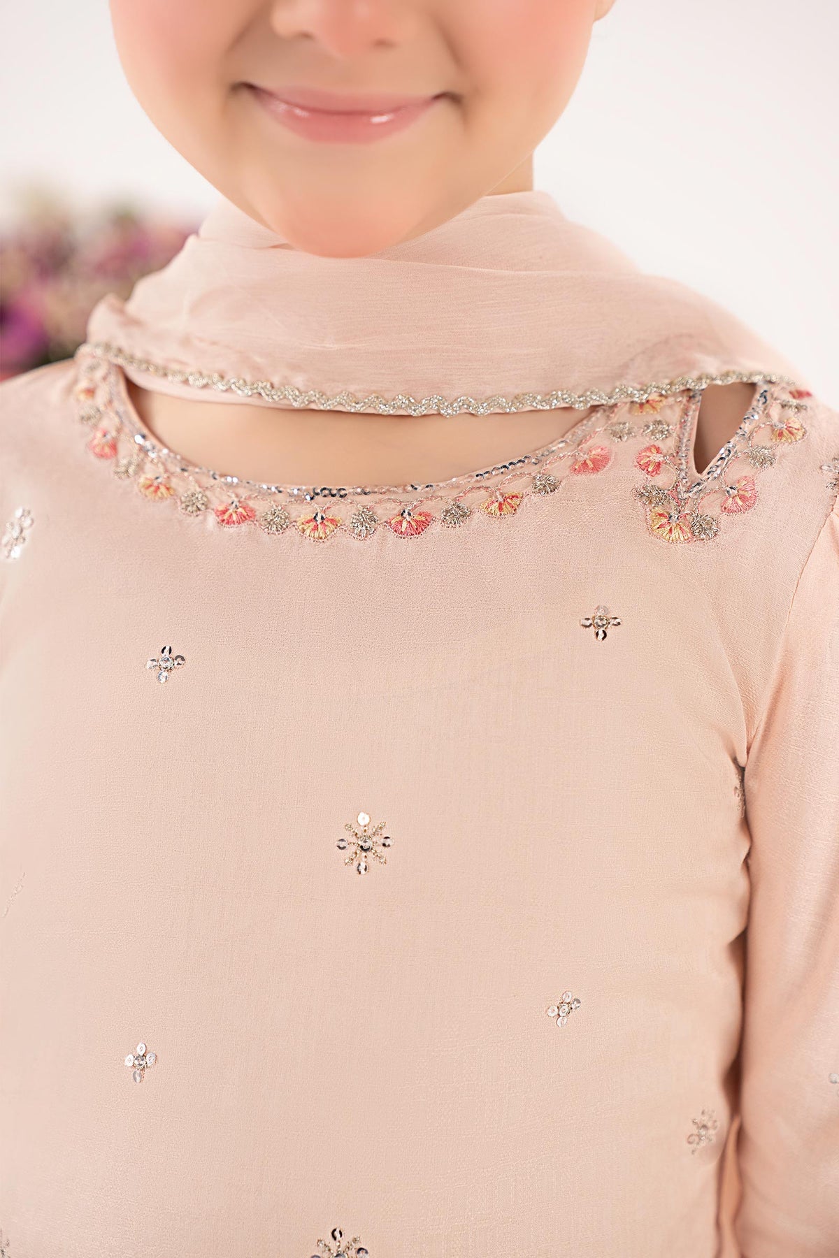 kids-clothes-mkd-ef26-46-baby-pink by Maria B Kids - Designer Dress  - Type : KidsClothes - Available at Libayah - 100% Original 