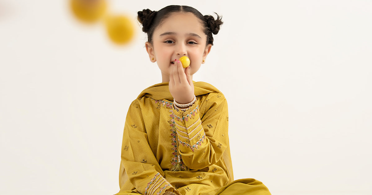kids-clothes-mkd-ef26-48-mustard by Maria B Kids - Designer Dress  - Type : KidsClothes - Available at Libayah - 100% Original 