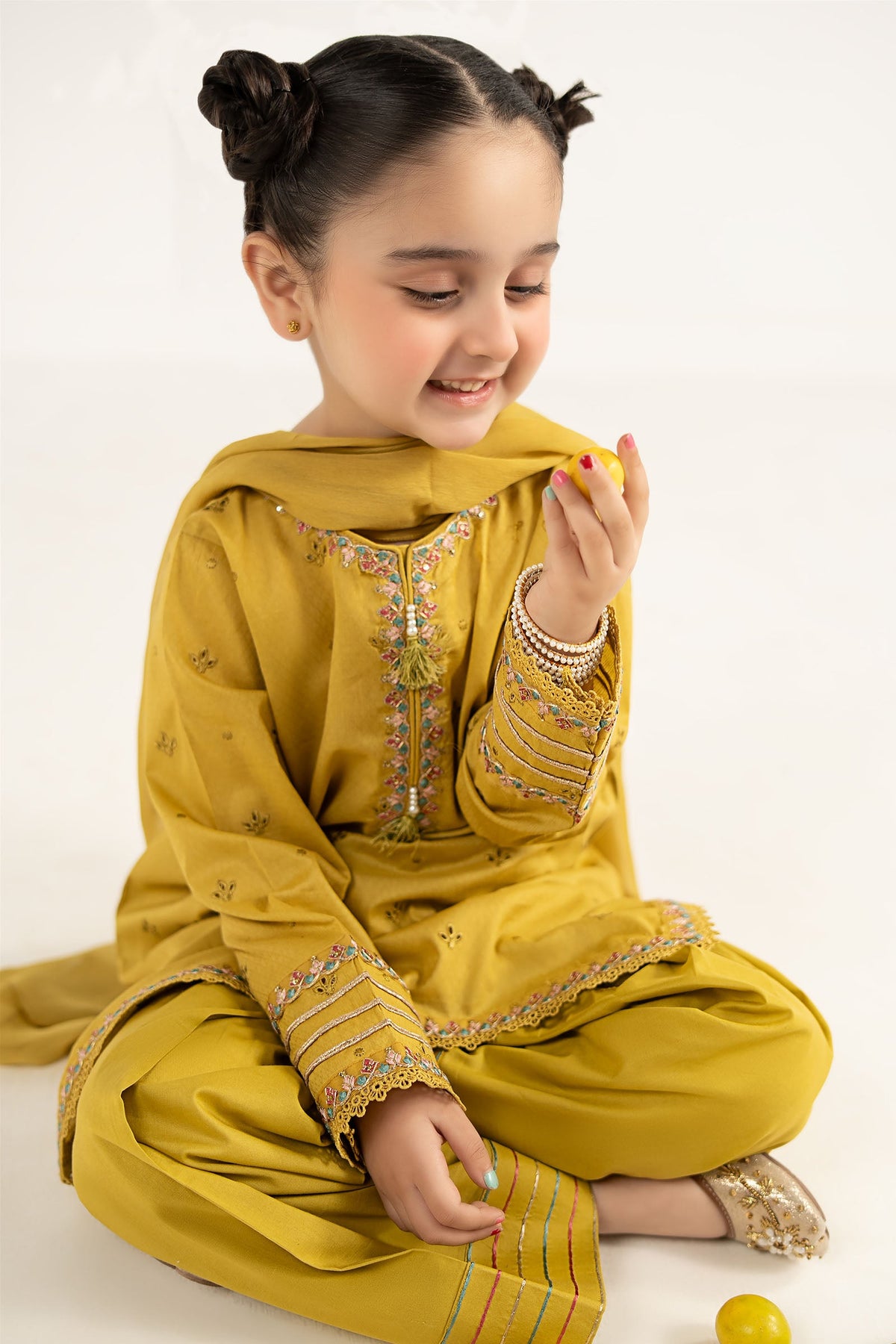 kids-clothes-mkd-ef26-48-mustard by Maria B Kids - Designer Dress  - Type : KidsClothes - Available at Libayah - 100% Original 
