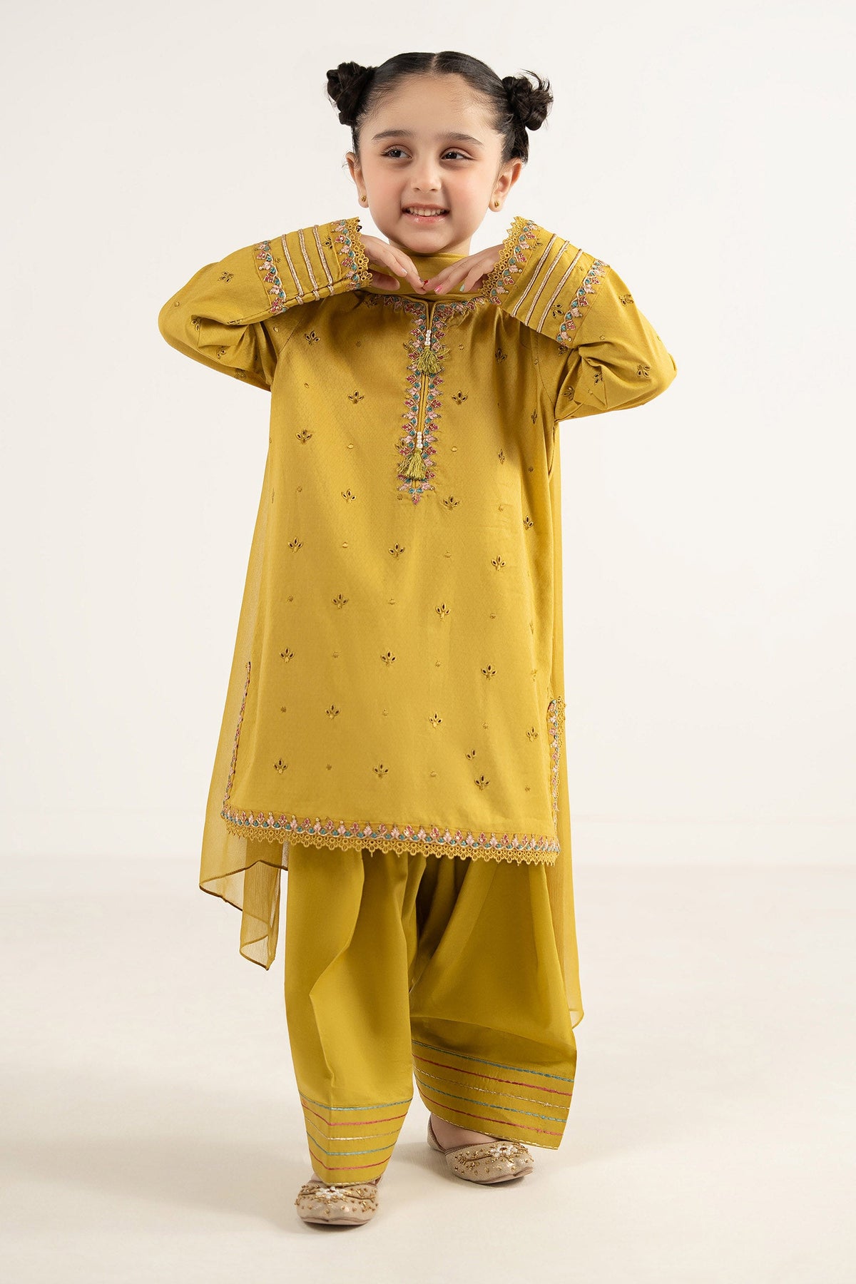 kids-clothes-mkd-ef26-48-mustard by Maria B Kids - Designer Dress  - Type : KidsClothes - Available at Libayah - 100% Original 