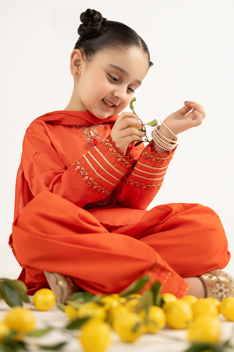 kids-clothes-mkd-ef26-48-orange by Maria B Kids - Designer Dress  - Type : KidsClothes - Available at Libayah - 100% Original 