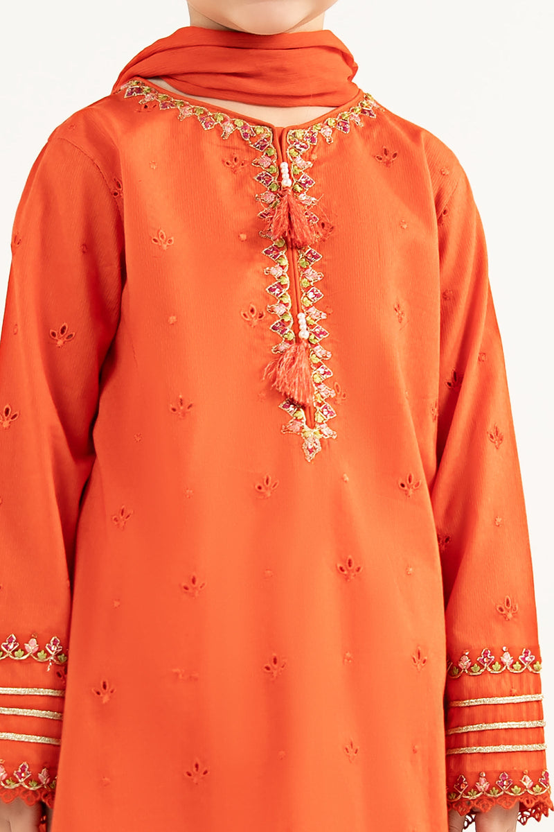 kids-clothes-mkd-ef26-48-orange by Maria B Kids - Designer Dress  - Type : KidsClothes - Available at Libayah - 100% Original 