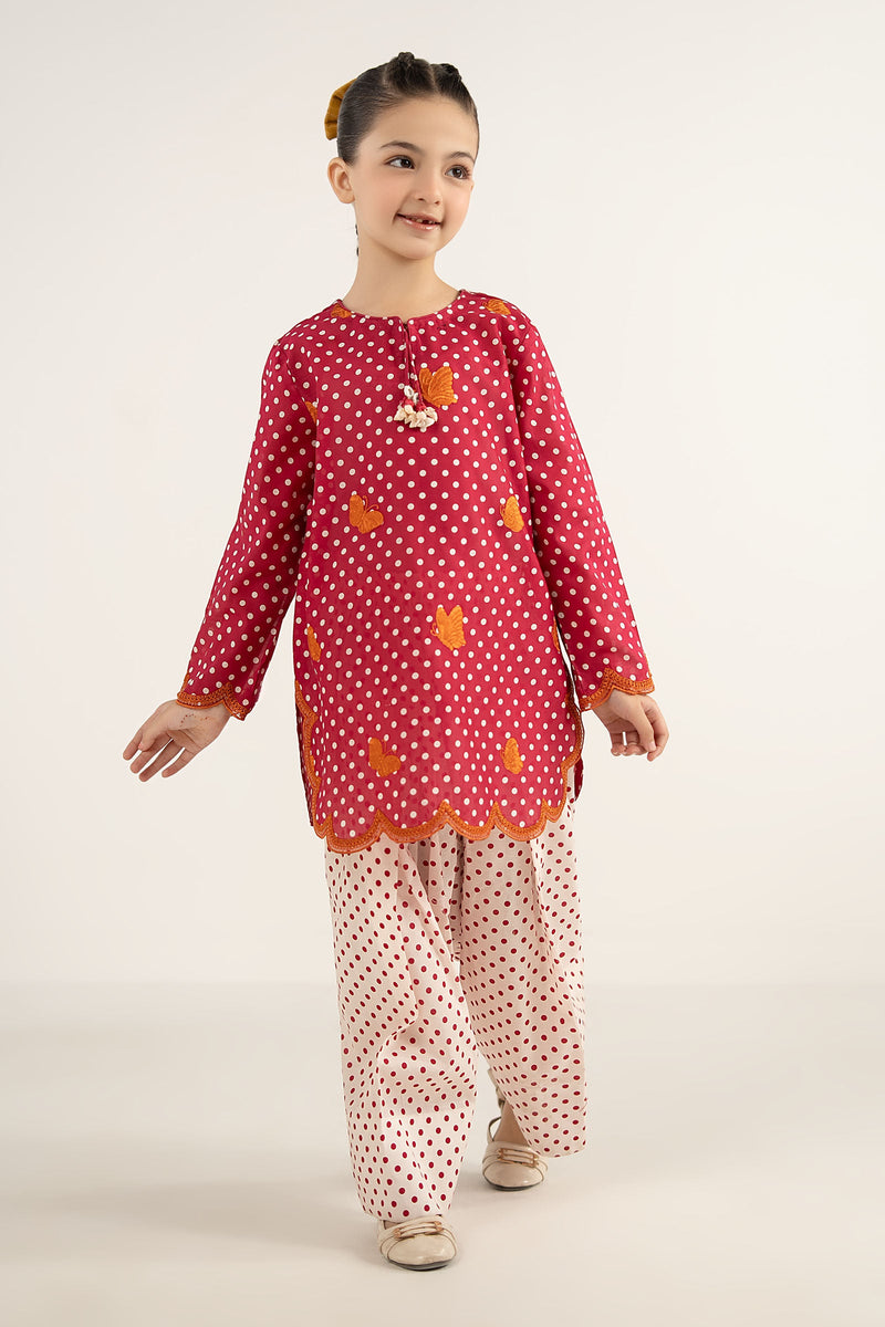 kids-clothes-mkd-ef26-50-red by Maria B Kids - Designer Dress  - Type : KidsClothes - Available at Libayah - 100% Original 