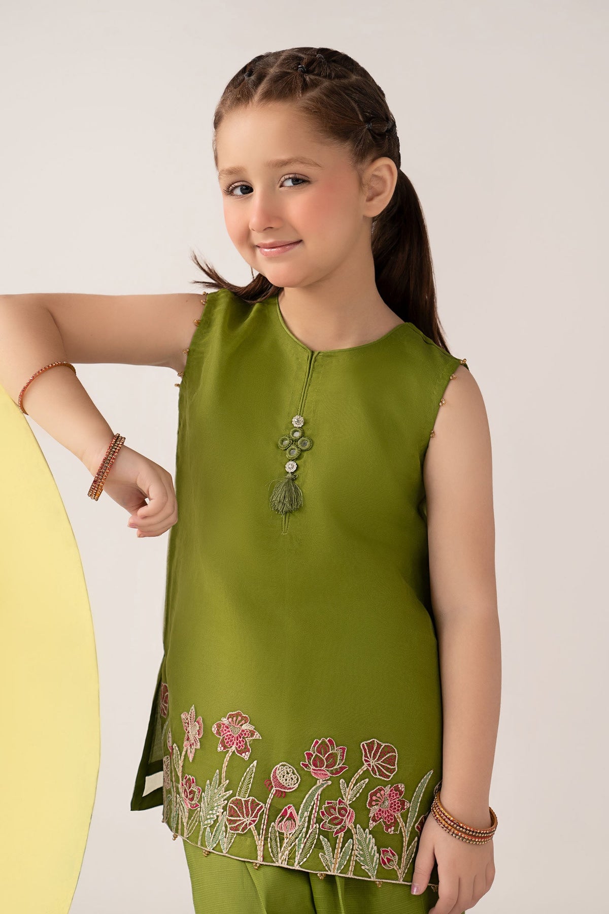 kids-clothes-mks-ea26-04-green by Maria B Kids - Designer Dress  - Type : KidsClothes - Available at Libayah - 100% Original 