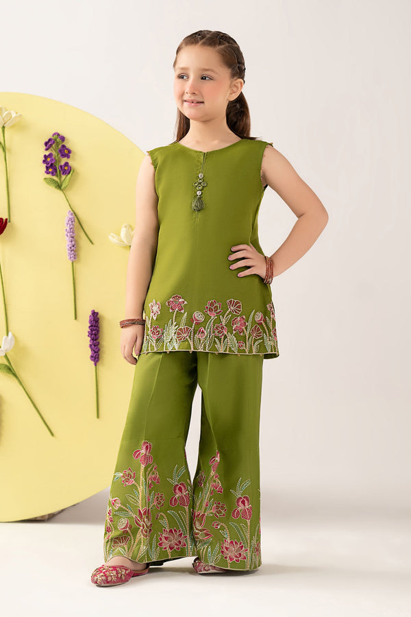 kids-clothes-mks-ea26-04-green by Maria B Kids - Designer Dress  - Type : KidsClothes - Available at Libayah - 100% Original 