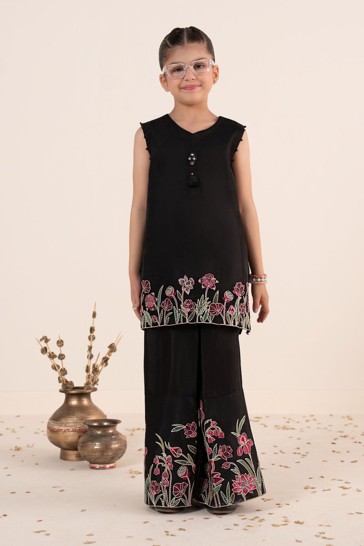 kids-clothes-mks-ea26-04-black by Maria B Kids - Designer Dress  - Type : KidsClothes - Available at Libayah - 100% Original 