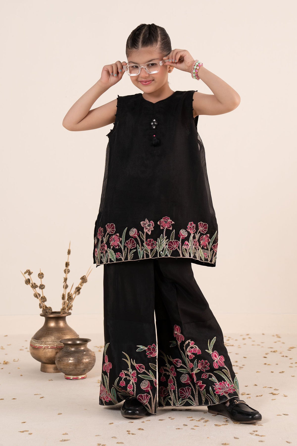 kids-clothes-mks-ea26-04-black by Maria B Kids - Designer Dress  - Type : KidsClothes - Available at Libayah - 100% Original 