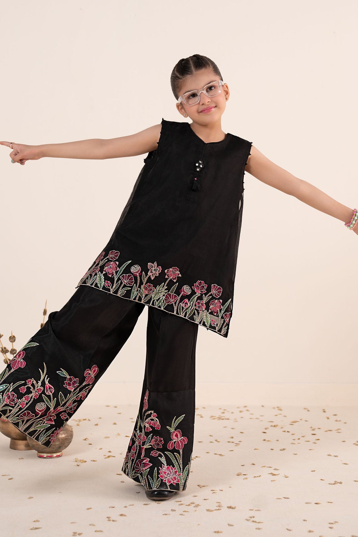 kids-clothes-mks-ea26-04-black by Maria B Kids - Designer Dress  - Type : KidsClothes - Available at Libayah - 100% Original 