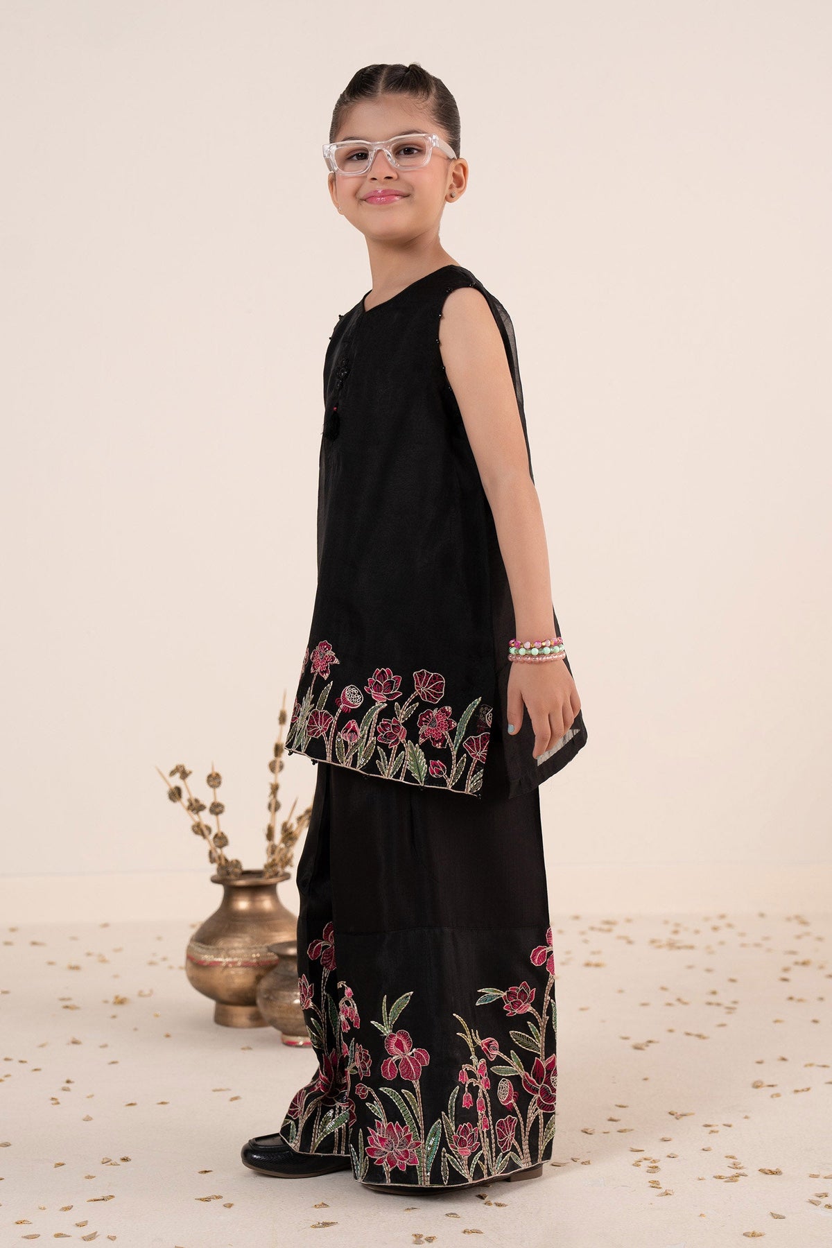 kids-clothes-mks-ea26-04-black by Maria B Kids - Designer Dress  - Type : KidsClothes - Available at Libayah - 100% Original 