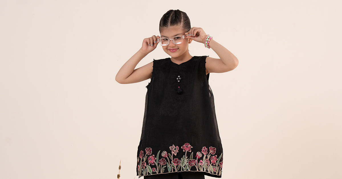 kids-clothes-mks-ea26-04-black by Maria B Kids - Designer Dress  - Type : KidsClothes - Available at Libayah - 100% Original 