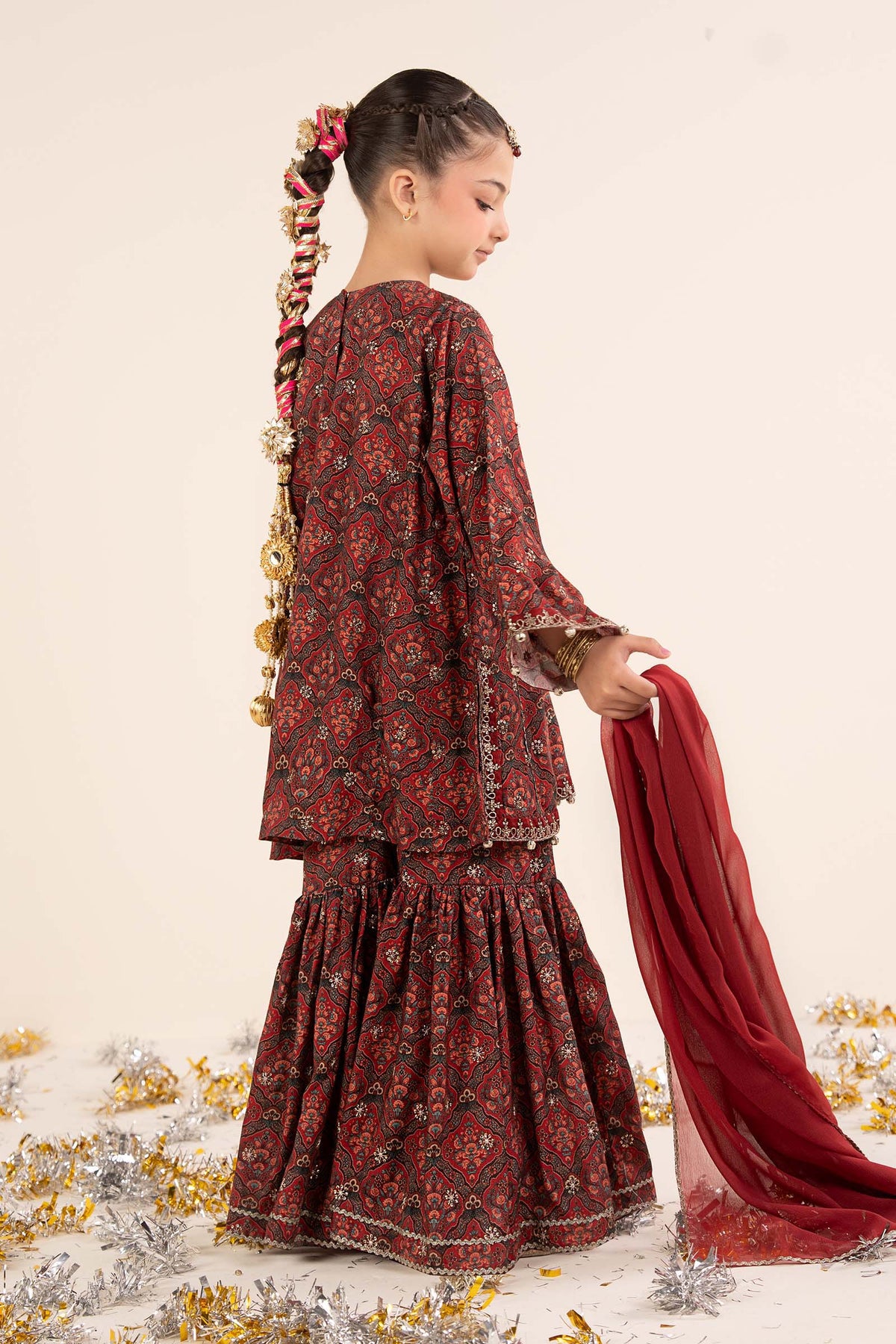 kids-clothes-mks-ea26-05-maroon by Maria B Kids - Designer Dress  - Type : KidsClothes - Available at Libayah - 100% Original 