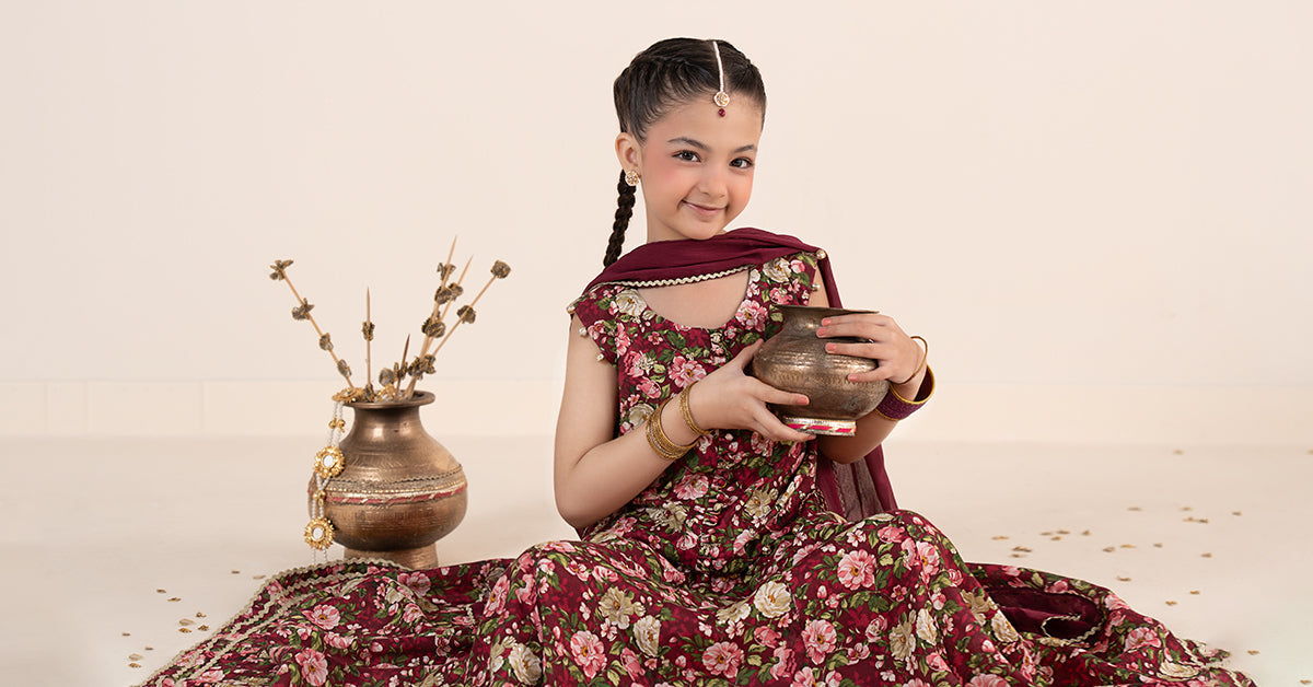 kids-clothes-mks-ea26-07-maroon by Maria B Kids - Designer Dress  - Type : KidsClothes - Available at Libayah - 100% Original 