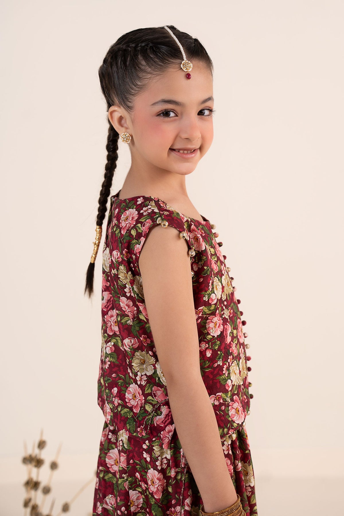 kids-clothes-mks-ea26-07-maroon by Maria B Kids - Designer Dress  - Type : KidsClothes - Available at Libayah - 100% Original 