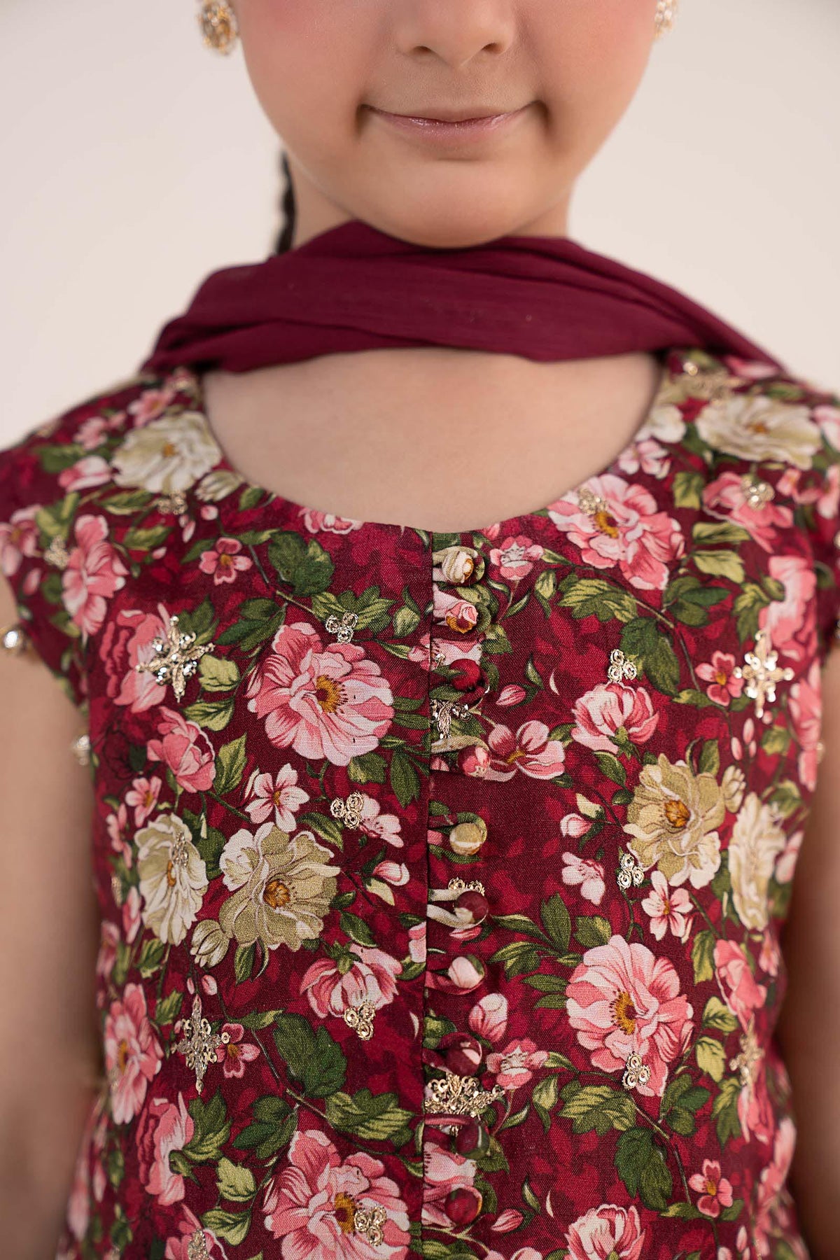 kids-clothes-mks-ea26-07-maroon by Maria B Kids - Designer Dress  - Type : KidsClothes - Available at Libayah - 100% Original 