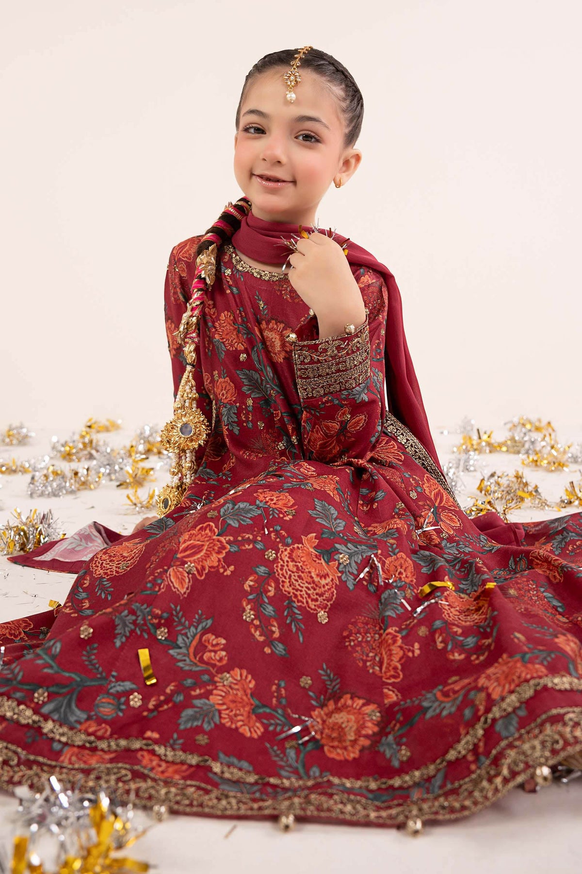 kids-clothes-mks-ea26-12-maroon by Maria B Kids - Designer Dress  - Type : KidsClothes - Available at Libayah - 100% Original 