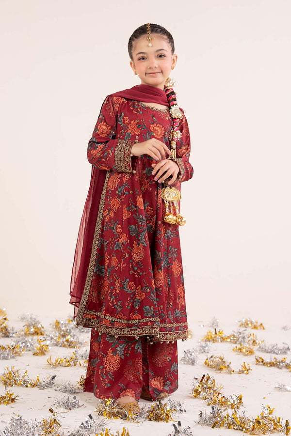 kids-clothes-mks-ea26-12-maroon by Maria B Kids - Designer Dress  - Type : KidsClothes - Available at Libayah - 100% Original 