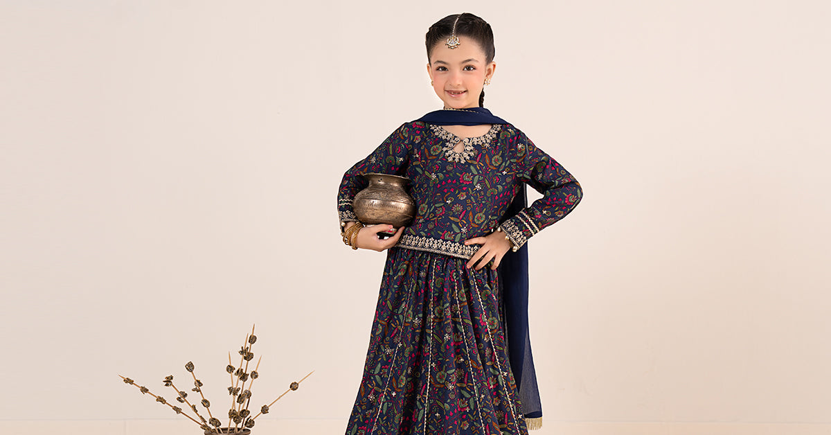 kids-clothes-mks-ea26-17-navy-blue by Maria B Kids - Designer Dress  - Type : KidsClothes - Available at Libayah - 100% Original 