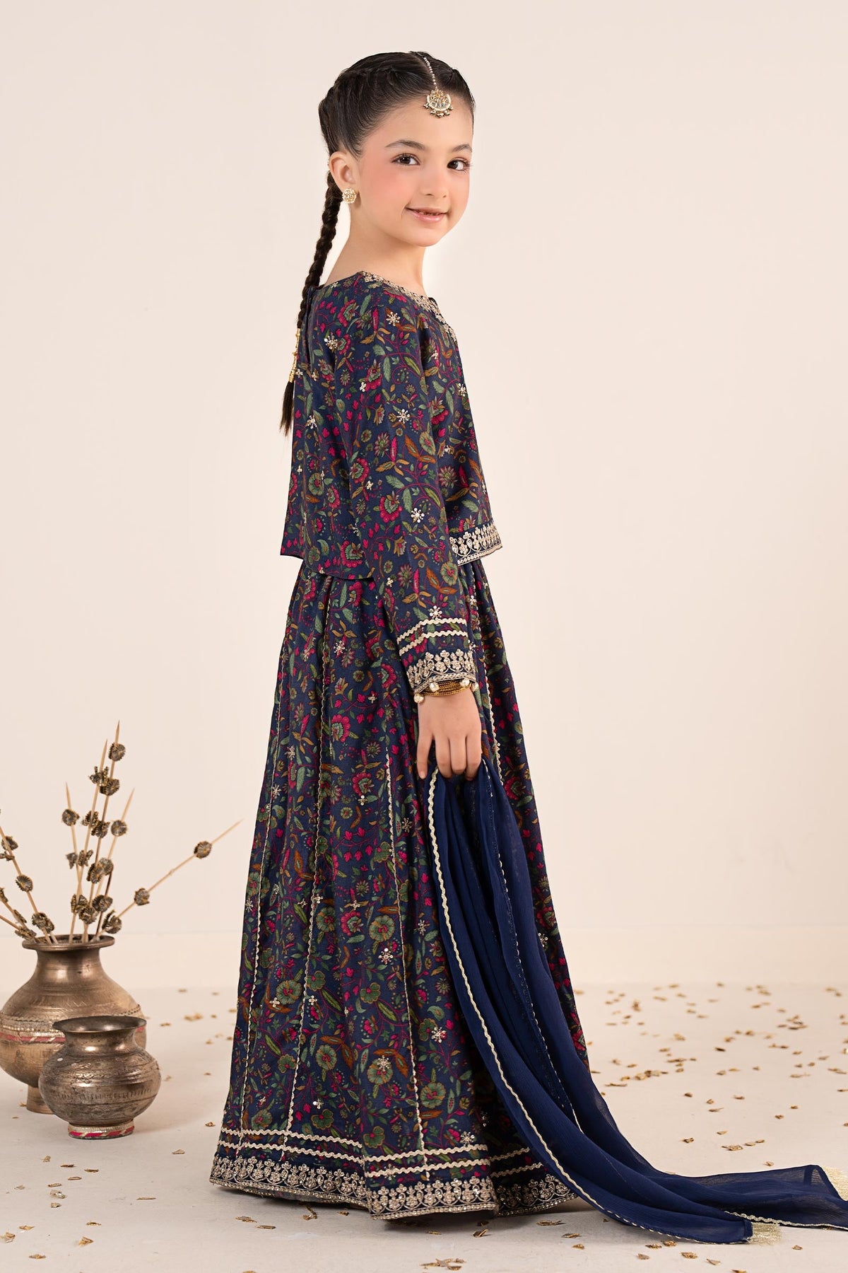 kids-clothes-mks-ea26-17-navy-blue by Maria B Kids - Designer Dress  - Type : KidsClothes - Available at Libayah - 100% Original 