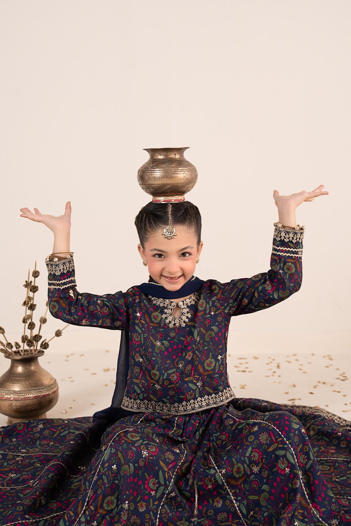 kids-clothes-mks-ea26-17-navy-blue by Maria B Kids - Designer Dress  - Type : KidsClothes - Available at Libayah - 100% Original 