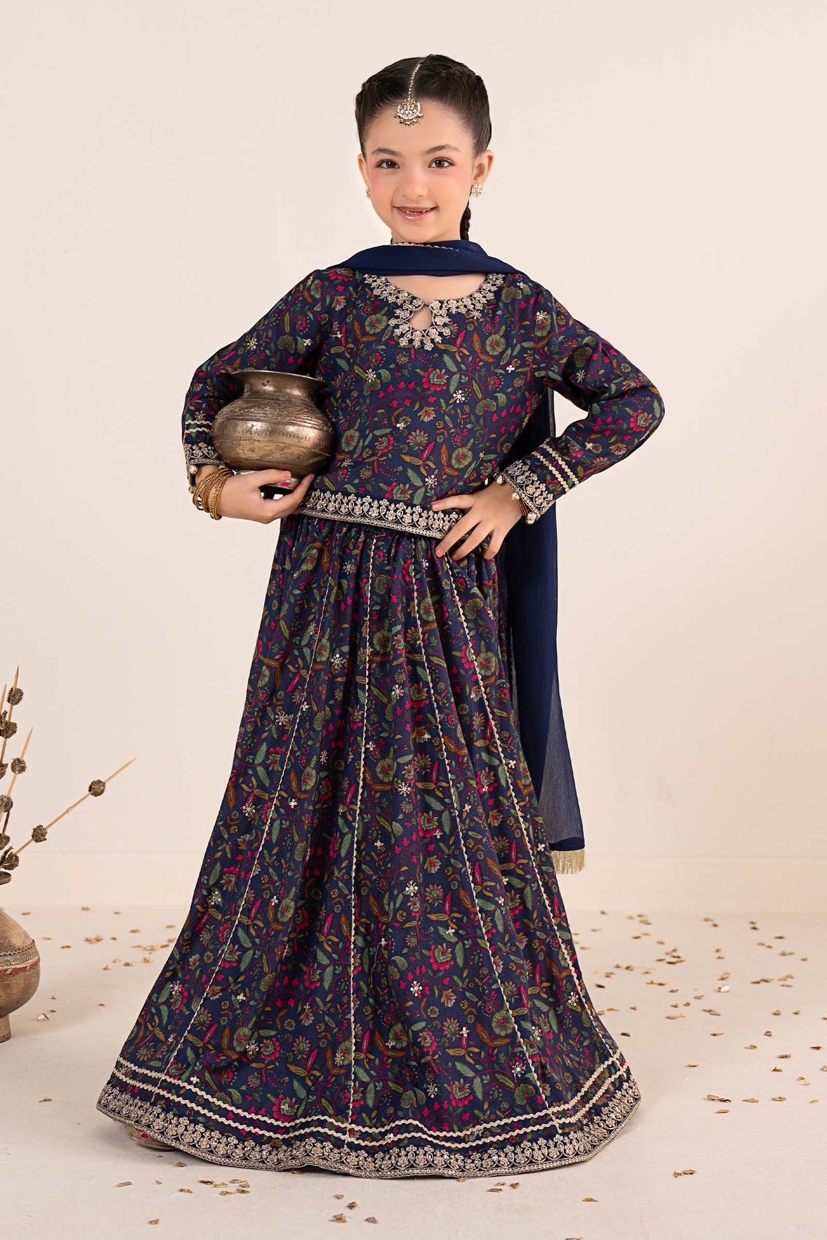 kids-clothes-mks-ea26-17-navy-blue by Maria B Kids - Designer Dress  - Type : KidsClothes - Available at Libayah - 100% Original 