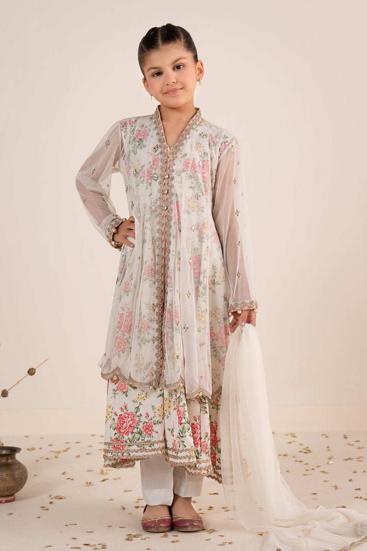 kids-clothes-mks-ea26-18-off-white by Maria B Kids - Designer Dress  - Type : KidsClothes - Available at Libayah - 100% Original 