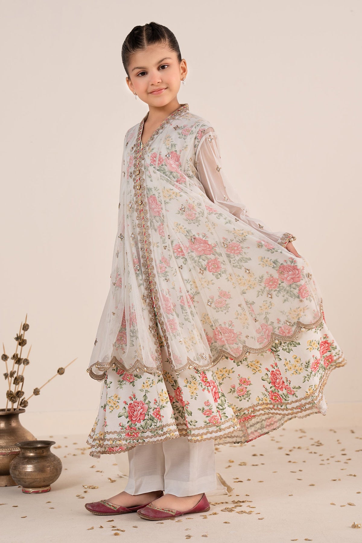 kids-clothes-mks-ea26-18-off-white by Maria B Kids - Designer Dress  - Type : KidsClothes - Available at Libayah - 100% Original 