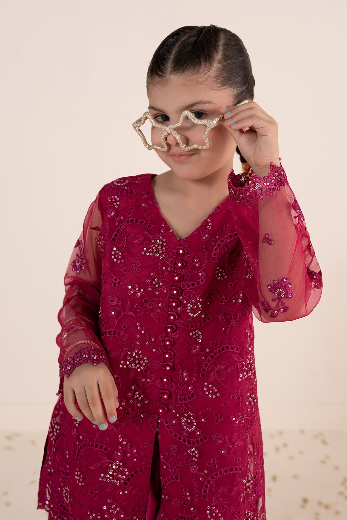 kids-clothes-mks-ea26-21-tea-pink by Maria B Kids - Designer Dress  - Type : KidsClothes - Available at Libayah - 100% Original 