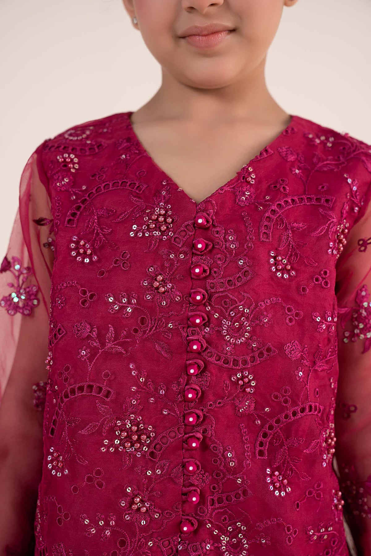 kids-clothes-mks-ea26-21-tea-pink by Maria B Kids - Designer Dress  - Type : KidsClothes - Available at Libayah - 100% Original 