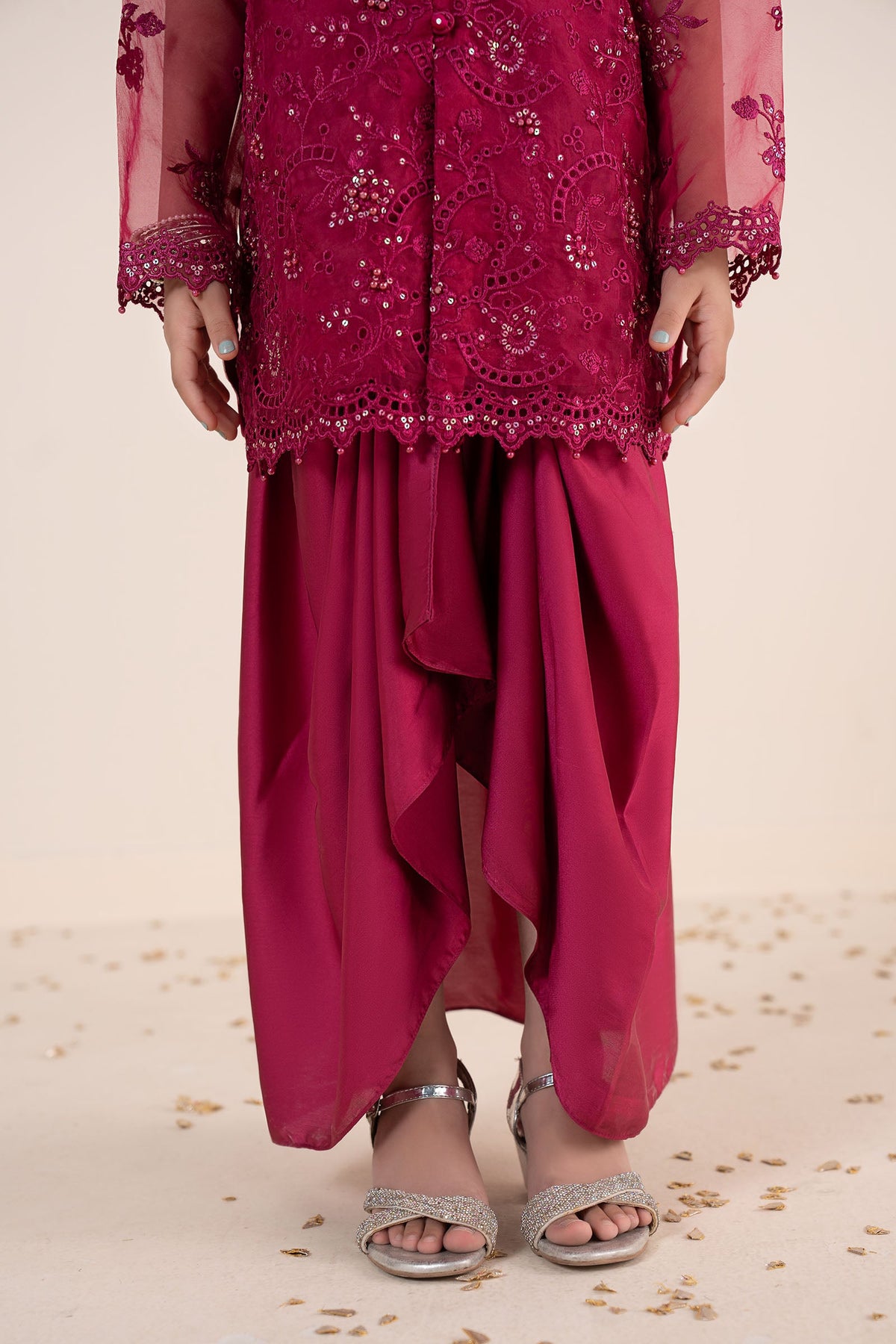 kids-clothes-mks-ea26-21-tea-pink by Maria B Kids - Designer Dress  - Type : KidsClothes - Available at Libayah - 100% Original 