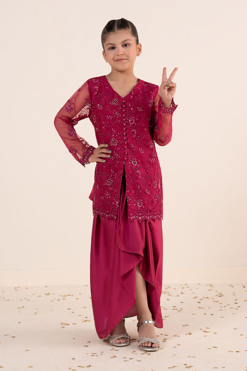 kids-clothes-mks-ea26-21-tea-pink by Maria B Kids - Designer Dress  - Type : KidsClothes - Available at Libayah - 100% Original 