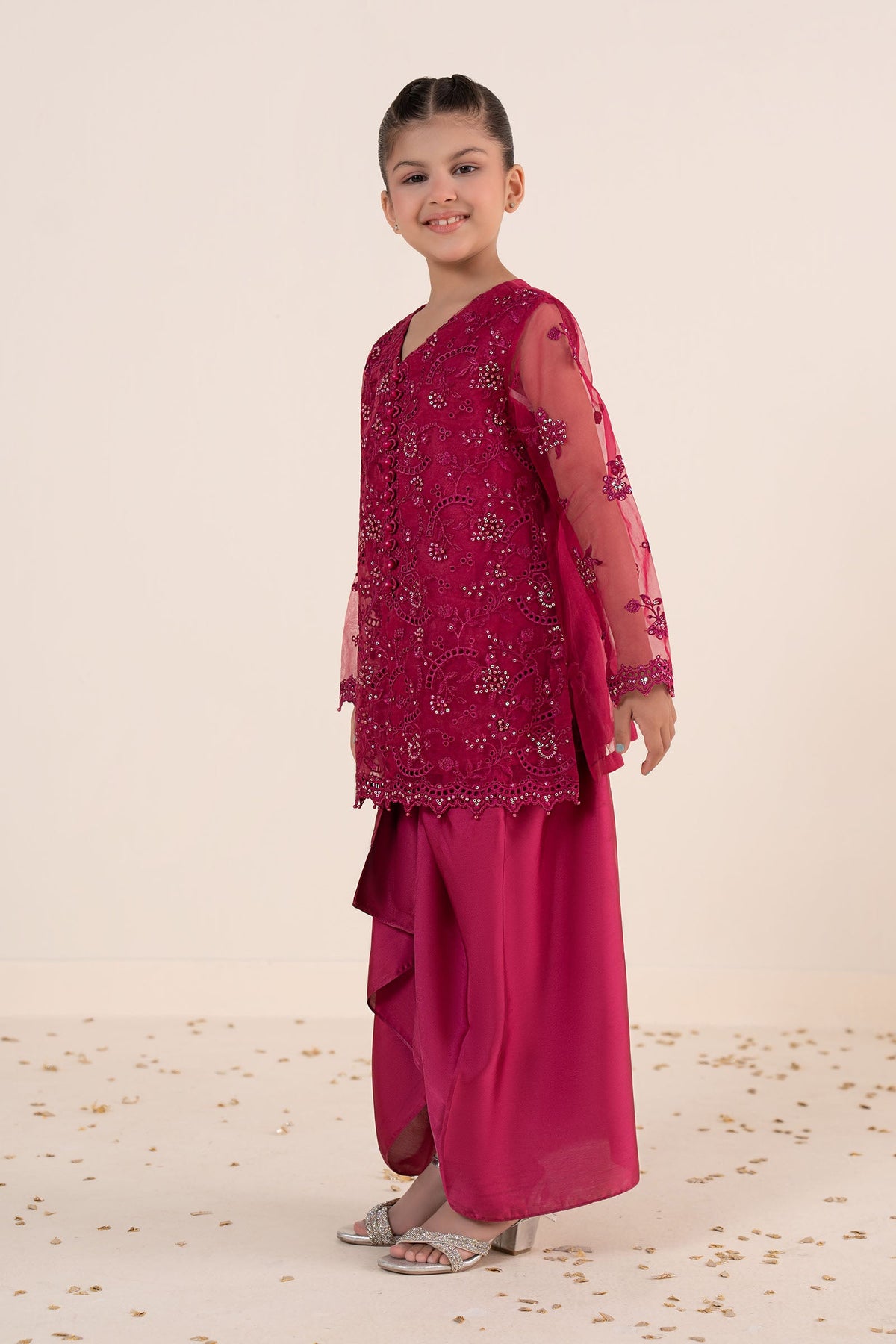 kids-clothes-mks-ea26-21-tea-pink by Maria B Kids - Designer Dress  - Type : KidsClothes - Available at Libayah - 100% Original 
