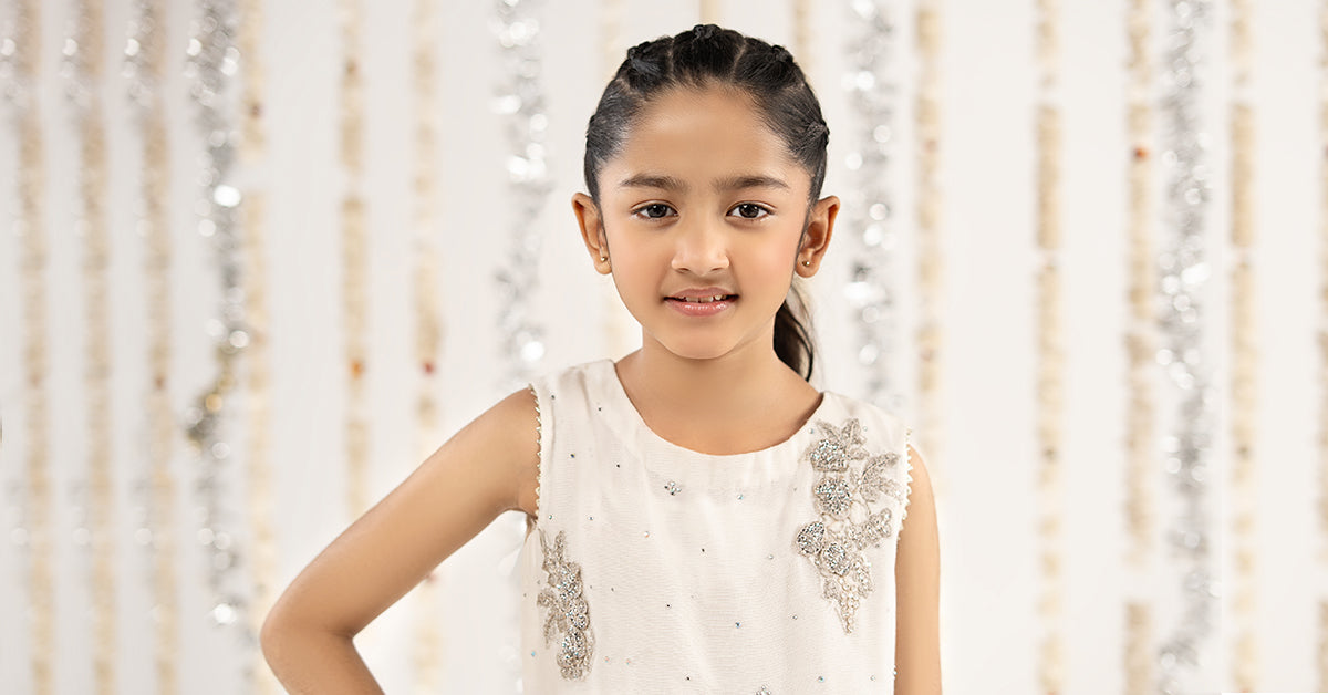 kids-clothes-mks-ef26-03-white by Maria B Kids - Designer Dress  - Type : KidsClothes - Available at Libayah - 100% Original 