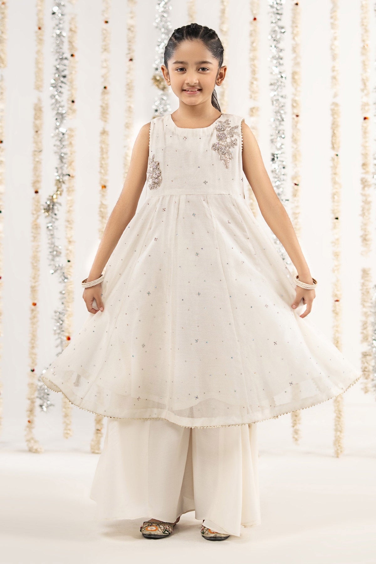 kids-clothes-mks-ef26-03-white by Maria B Kids - Designer Dress  - Type : KidsClothes - Available at Libayah - 100% Original 