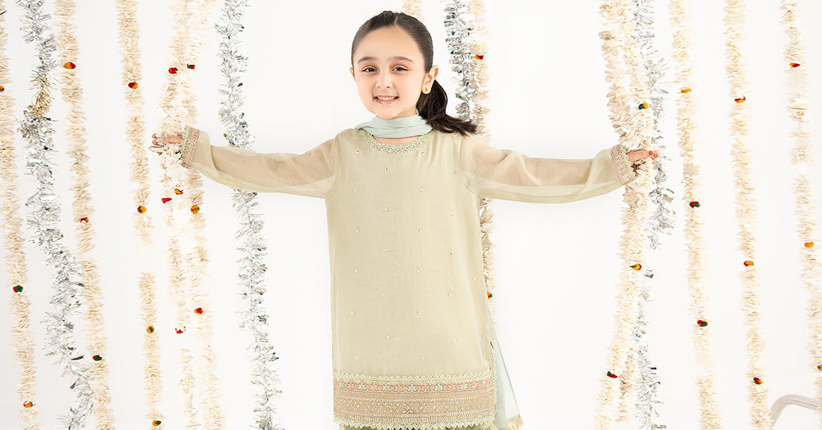 kids-clothes-mks-ef26-04-green by Maria B Kids - Designer Dress  - Type : KidsClothes - Available at Libayah - 100% Original 
